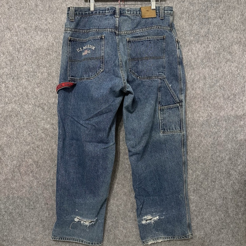 US Polo Assn. Carpenter Jeans Mens 38x32 Blue Denim Workwear Baggy Vintage Y2K